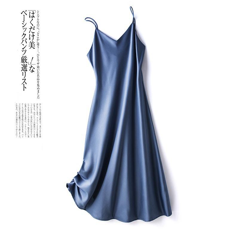 Sexy Dresses Suspender V Neck Sleepwear Sleep Dress Nightgown Solid Color Nightwear