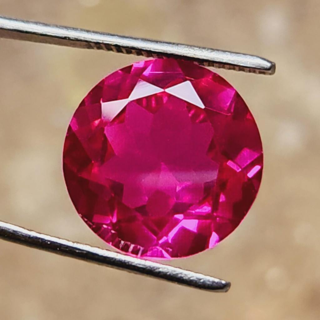 18 mm Natural Flawless Ceylon Padparadscha Sapphire Round Cut Gemstone