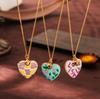 Ins Simple Drip Oil Love Opening Photo Album Necklace Hot Selling Adjustable Necklace Gold Plated Color Preserved