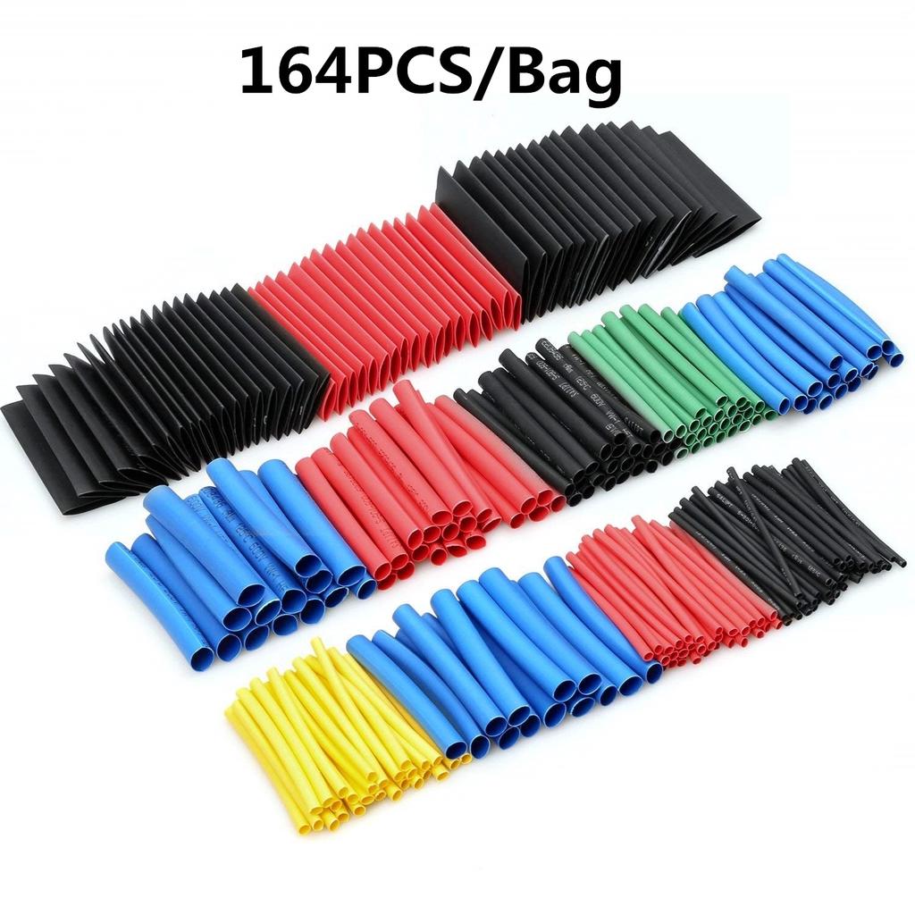 127/164/328/530Pcs Assortment Electronic 2:1 Wrap Wire Cable Insulated Polyolefin Heat Shrink Tube Ratio Tubing Insulation(No Box)