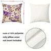 1 Pieces Purple And White Flower Patterned Decorative Throw Pillow Polyester Pillowcase, Sofa  Cushion Cov Headboard Pillow