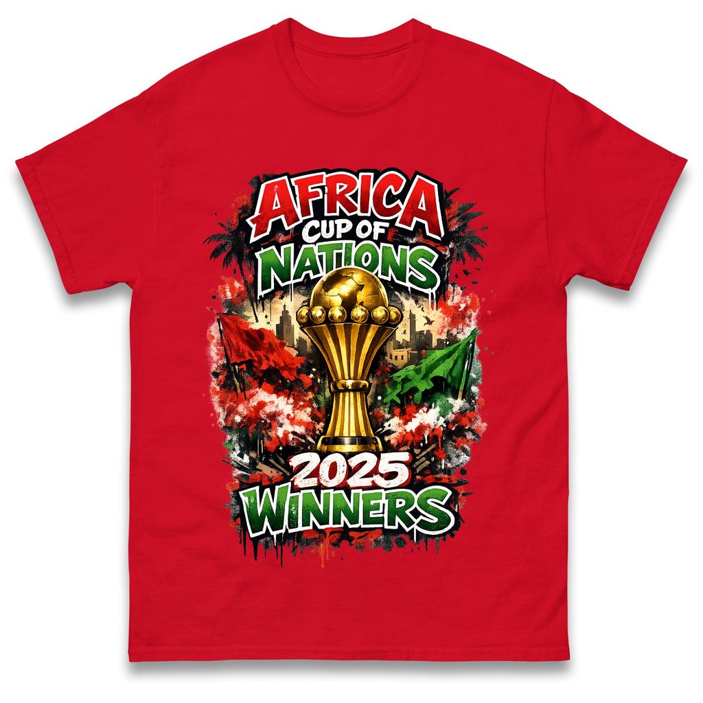 Marocco Vincitori Coppa d'Africa 2025 Maglietta T-shirt Uomo Donna Unisex Top T-shirt