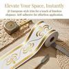 Self-Adhesive Skirting Wall Stickers 5m Stain Resistant Baseboard Trim for Living Room Dining Area Wall Decoration