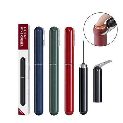 2 In 1 Portable Handheld Air Pressure Corkscrew Easy-Open Air Pump Wine Opener Cork Remover with Foil Cutter