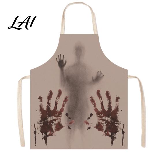 Spooky Kitchen Decor Halloween Butcher Apron with Realistic Blood Stain Washable Protective Work Apron Cosplay Devil Outfit Horror Costume Prop for