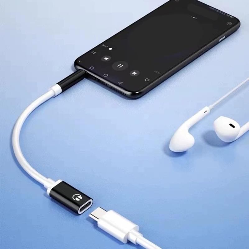 Type C Analog Headphone Adapter Cable Connects 3.5mm Earphones to Mobile Devices for Music and Calls
