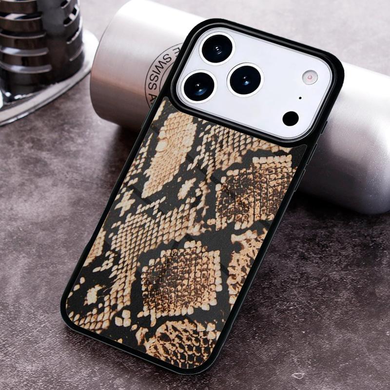 Snake Skin Texture Phone Case For iPhone 17,16e,15,14,13,12,11,Mini,Pro,MAX Soft Silicone Cover
