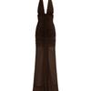 Spot | Women's fashion and sexy V-neck slim-fit pleated hip skirt backless European and American neck dress
