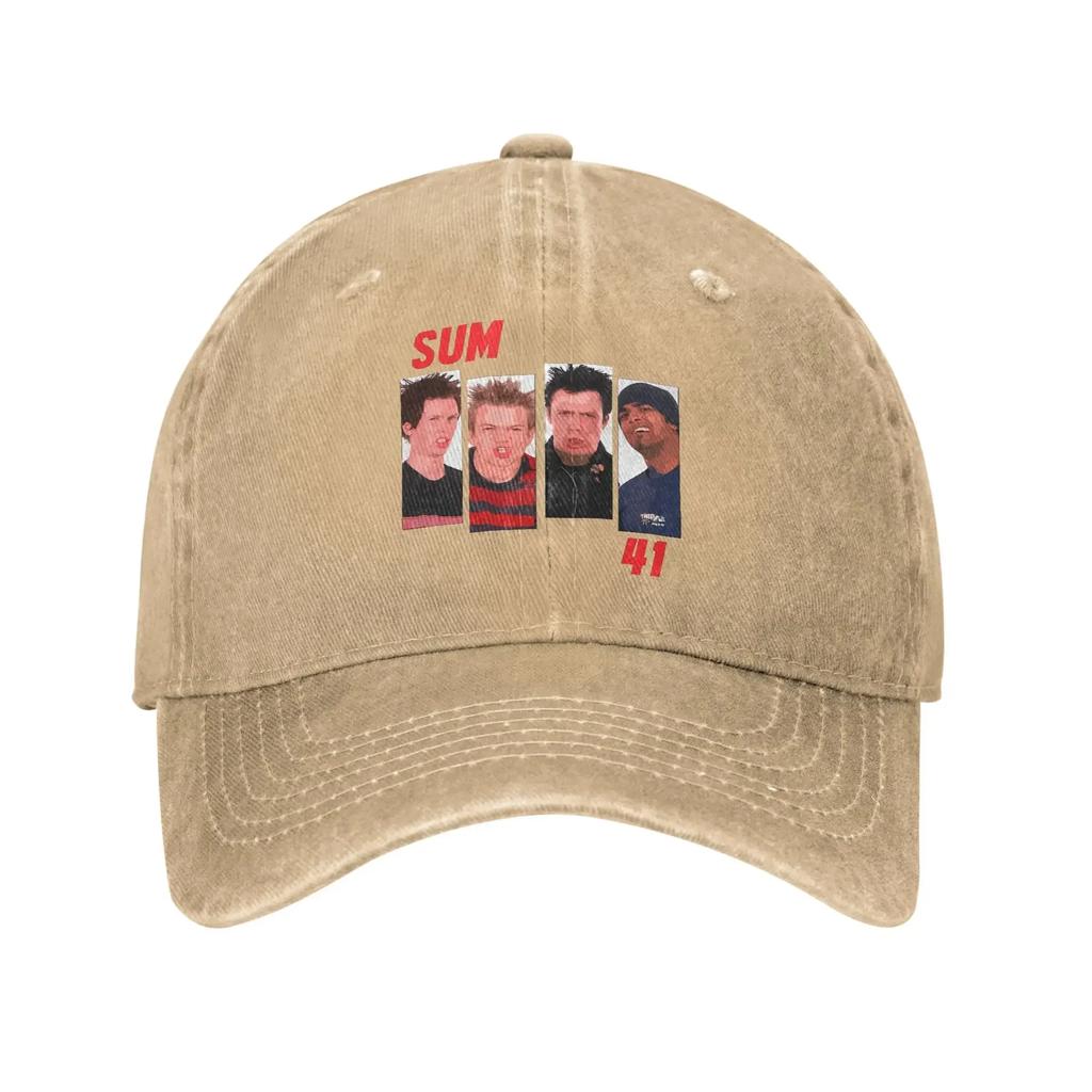 Summer Sum  Band Baseball Cap Sun  Hot Sale Custom DIY Washed Trucker Hat Unisex Women Streetwear Kpop Rock Baseball Caps