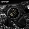 SANDA Digital Watch Men Sport Male Electronic Wristwatch Luxury LED Stopwatch Alarm Calorie Step Counter Waterproof Clock 9064