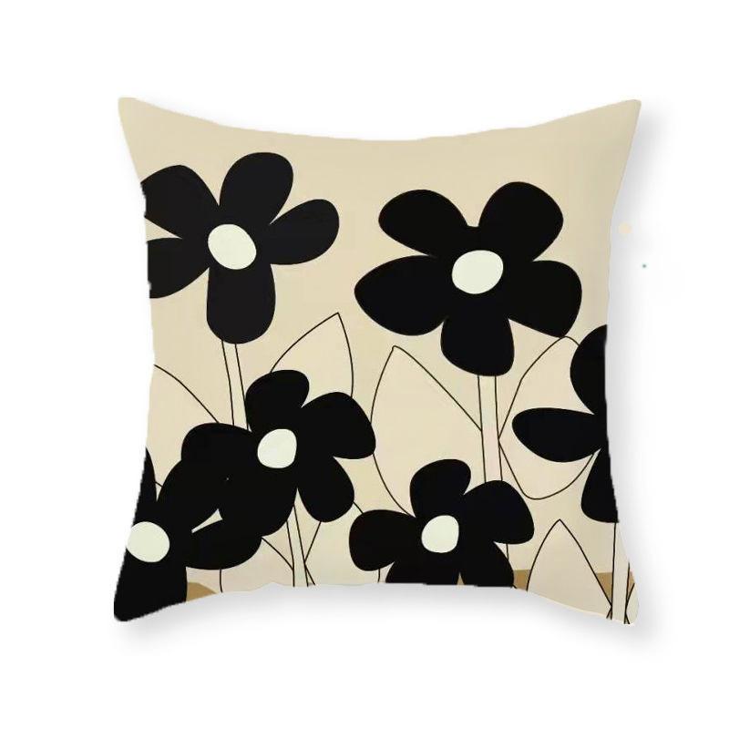 Black Creative Flower Bowtie Digital Printing Short Plush Pillow Covers For Car Sofa Office Cushion Cover Home Goods 60X60Cm
