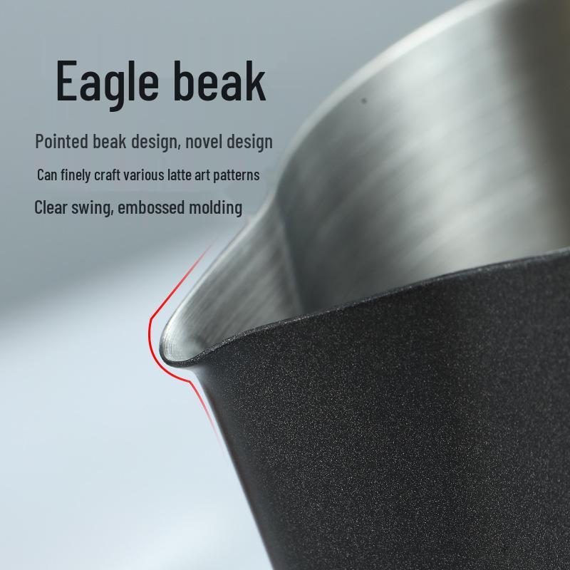 Pin Chuang 304 Stainless Steel Latte Art Cup with Scale, Pointed Spout, and Thickened Milk Frothing Design