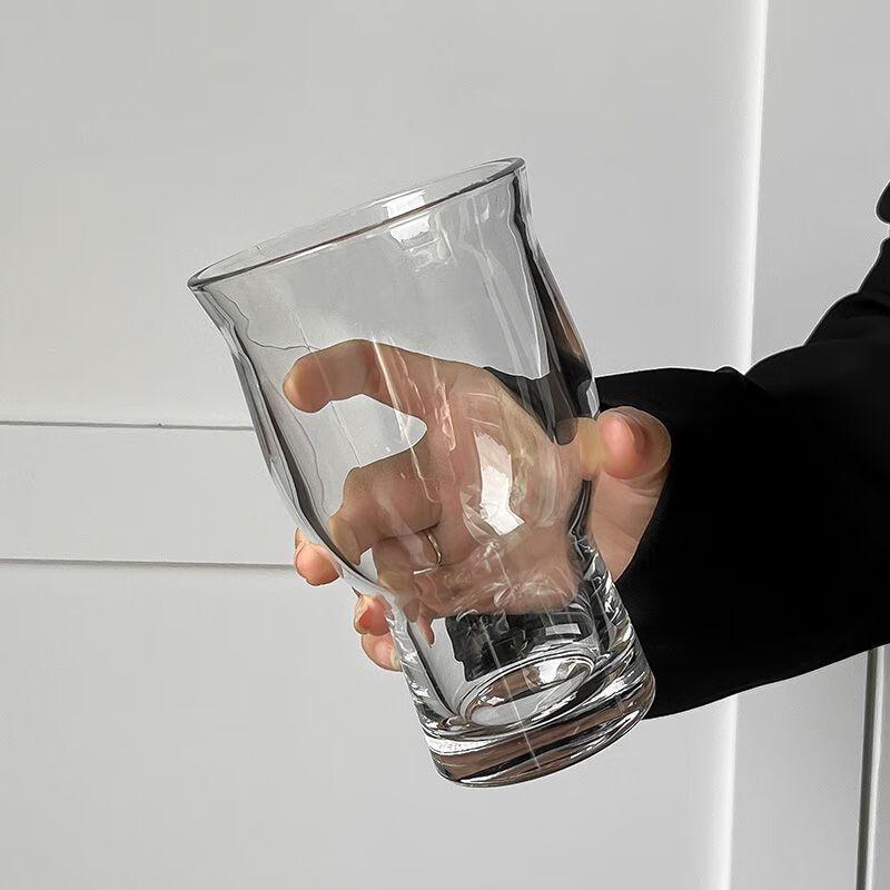 DU Ins Style Wide-Mouth Glass Beverage Cup 450ml