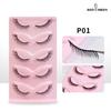 RED SIREN Cat Eye Lashes 5 Pairs Winged Wispy Natural False Eyelashes Makeup Fox Eye Faux Mink Eyelashes