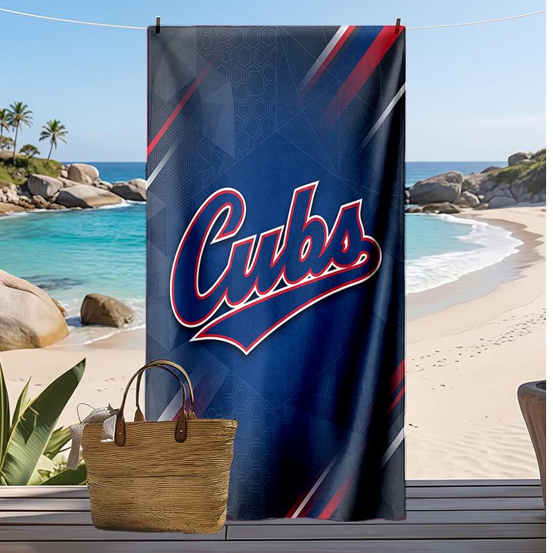 Chicago Cubs Print Beach Towel Soft Portable Quick?dry Towel For Pool Summer Vacation Outdoor Sport