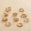 10pcs Set Vintage Hip Hop Geometric Ring Sets for Women Men Female Exaggerated Adjustable Ring Finger Rings Y2K Jewelry Gift