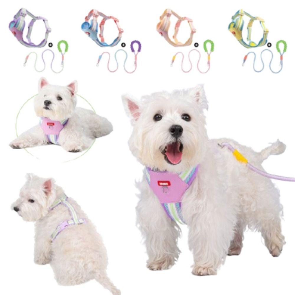 

Padded Dog Harness and Leash Set with Traction Rope Cat Jacket Harness Cat Costume XS жовтий
