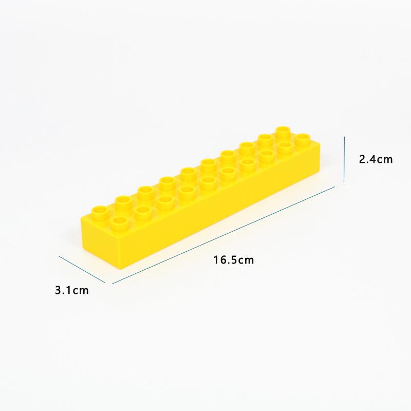 Children s Large Interlocking Building Blocks: 2x10 Thick, 20-Hole Educational Toy