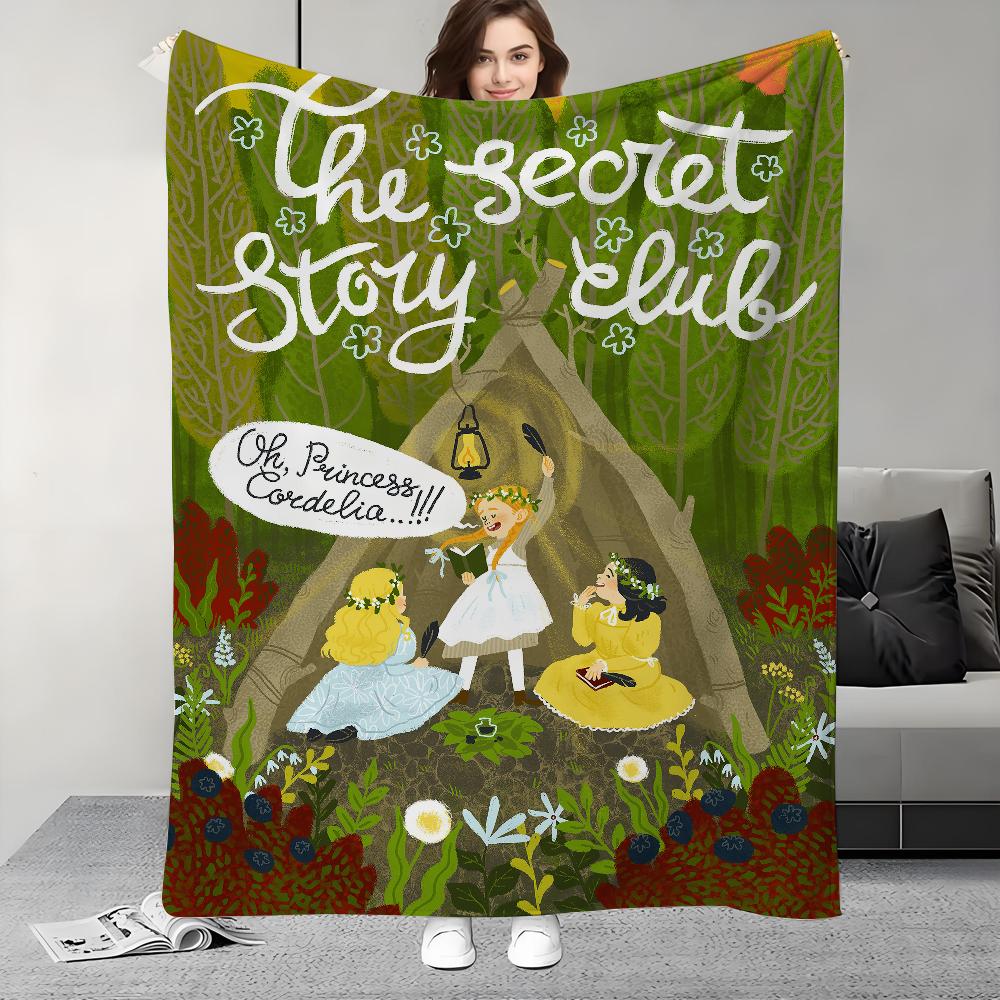 Cartoon Anne of Green Gables Cute Blanket Design Lightweight  For Dorms, Naps, Living Room, Office,Sofa,All Season