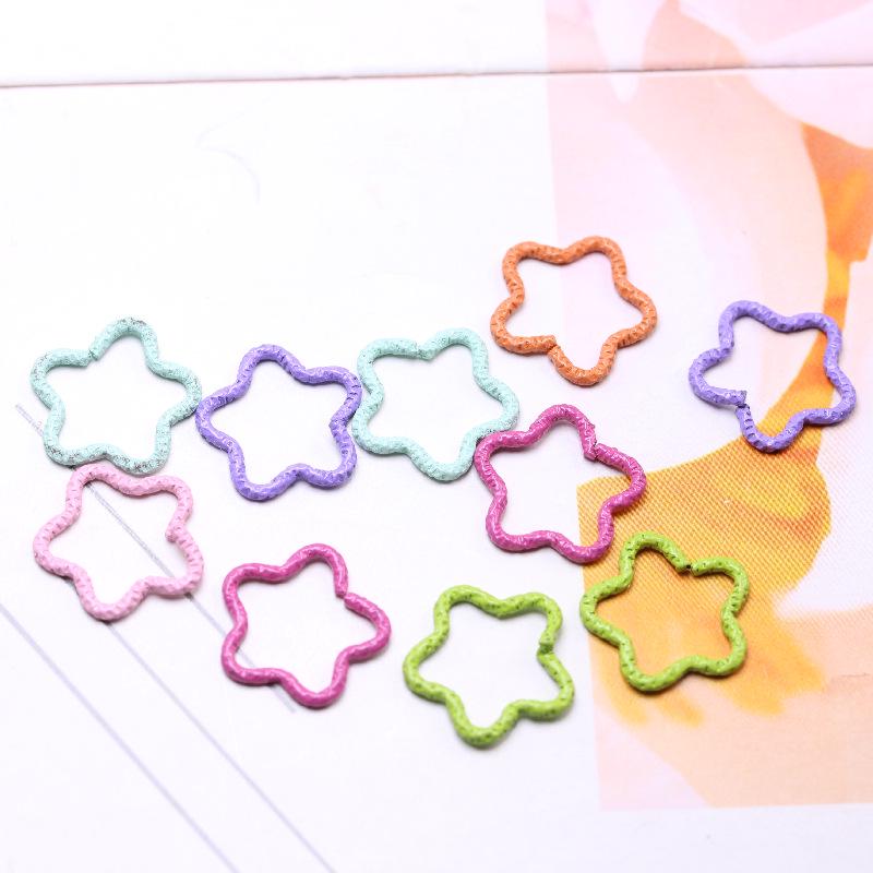 DIY Colorful Five-Pointed Star Embossed Open Jump Ring for Earring Making