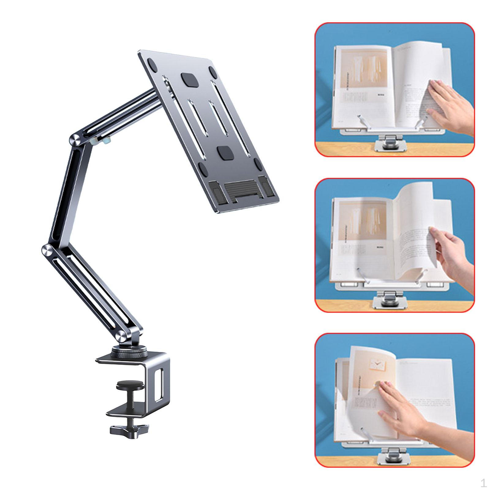 

Держатель для ноутбука и планшета, настольное крепление, регулируемый кронштейн с С-образным зажимом, простая установка для изучения кулинарии Grey 3 Arms