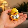 Yellow Duck Resin Ornament Emotional Support Figurine, Ornament, Handmade Animal Figure Cute Statue for Home Office Desk Decor Artistic Decoration