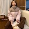 Winter new cotton clothes women's short 2025 new cotton clothes and bread clothes loose color-blocking padded jackets women's jackets