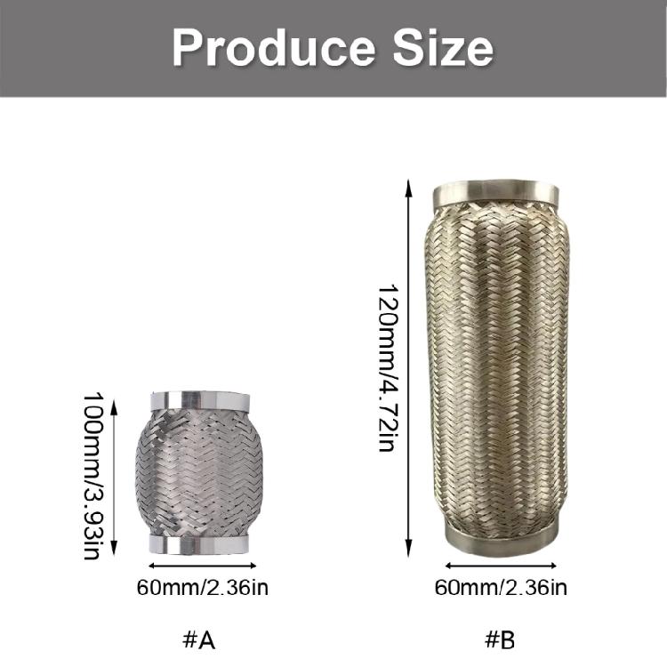 Steel Exhaust Flexible Pipe Double Braid Heavy Duty Exhaust Flexible Pipe Automotive Exhaust Part Long Lasting Exhaust Pipe