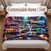 Music General Theme Soft Blanket Personalized Custom Name Text Print Warm Blanket Home Sofa Bedroom Decor