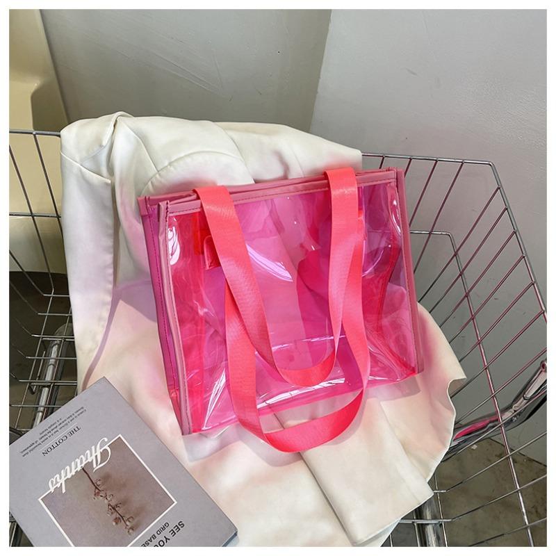 Going Out Large-capacity Transparent Bag Women's New Trendy and Versatile Fashion Shoulder Bag Tote Bag Jelly Bag