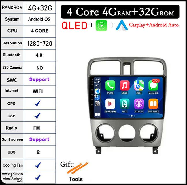 Android 14 For Subaru Forester SG 2002 - 2008 Car Player Autoradio Radio GPS TV Multimedia Carplay Lettore Vehicle Navigation