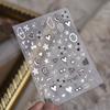 Fashion Silver Metallic Texture Nail Stickers 5D Embossed Stars Bow Love Cat Wings Nail Art Stickers DIY nail decoration