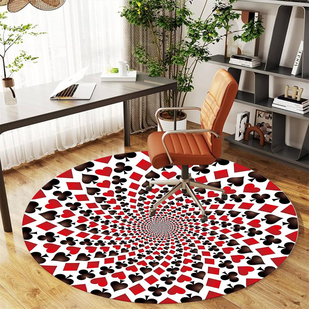 1pc geometric pattern Pattern Office Round Rugs, Under Chair Round Rugs for Living Room, Bedroom, Bathroom Decoration Carpet 091851