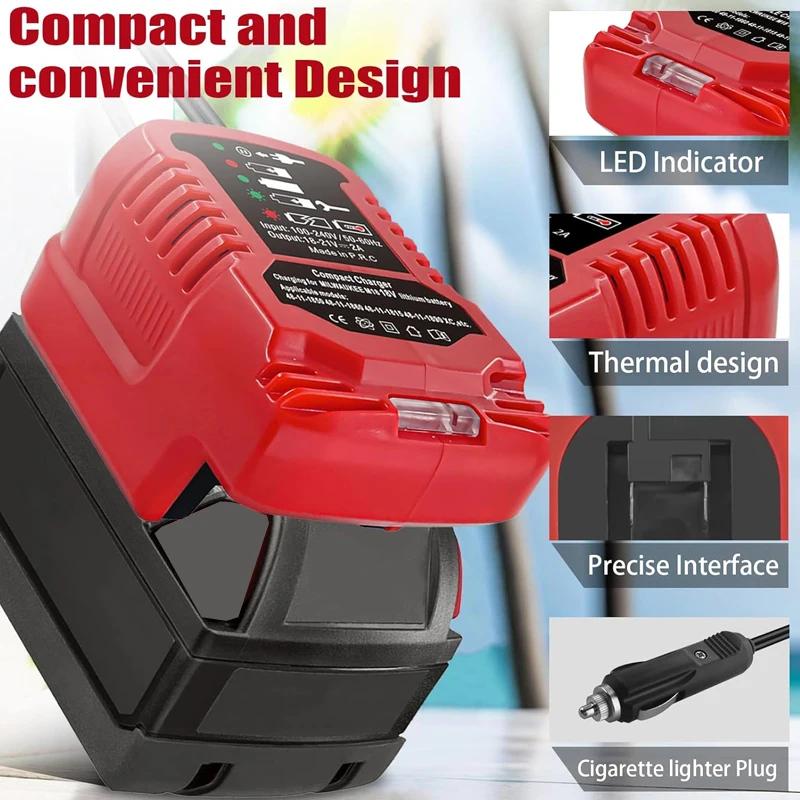 Vehicle Portable Charger for Makita for Dewalt for Milwaukee 18V Lithium Battery Cigarette Lighter Plug 2A Mini Compact Charger