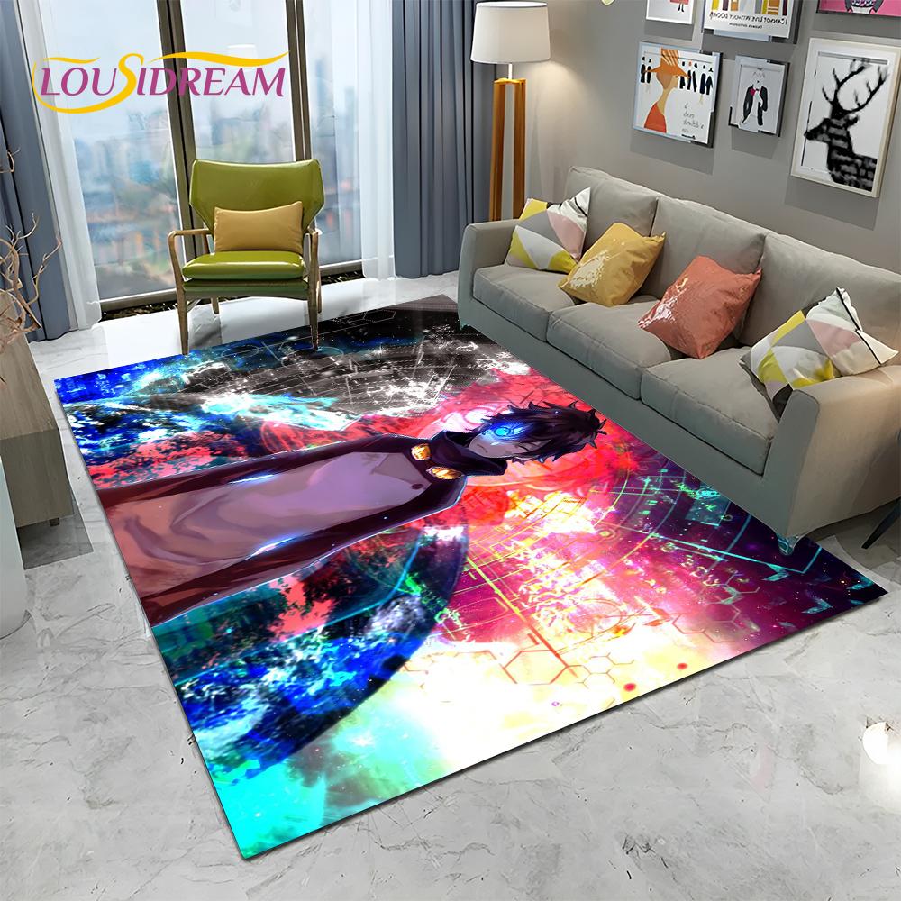 Teppich mit Cartoon-Motiv, blaues Schloss, Fußball, Anime, für Zuhause, Wohnzimmer, Schlafzimmer, Sofa, Fußmatte, Dekoration, Kinderspielbereich, rutschfeste Bodenmatte