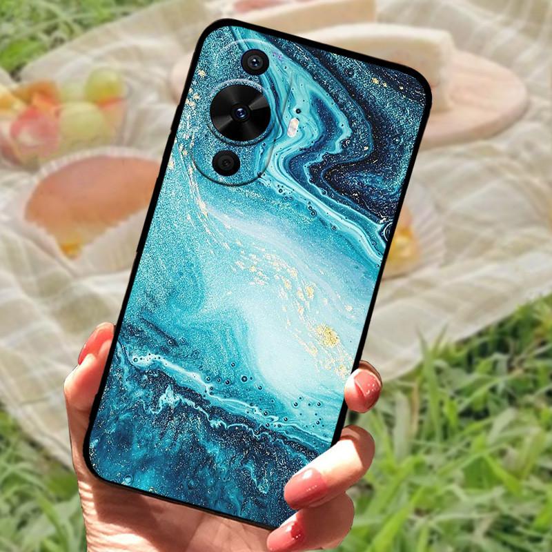 Für Huawei nova 12s Hülle Abdeckung Stoßfest Silikon Weich Schwarzer Bumper Funda Coque für Huawei nova 12s Schutzhülle Rückseite Handyhülle