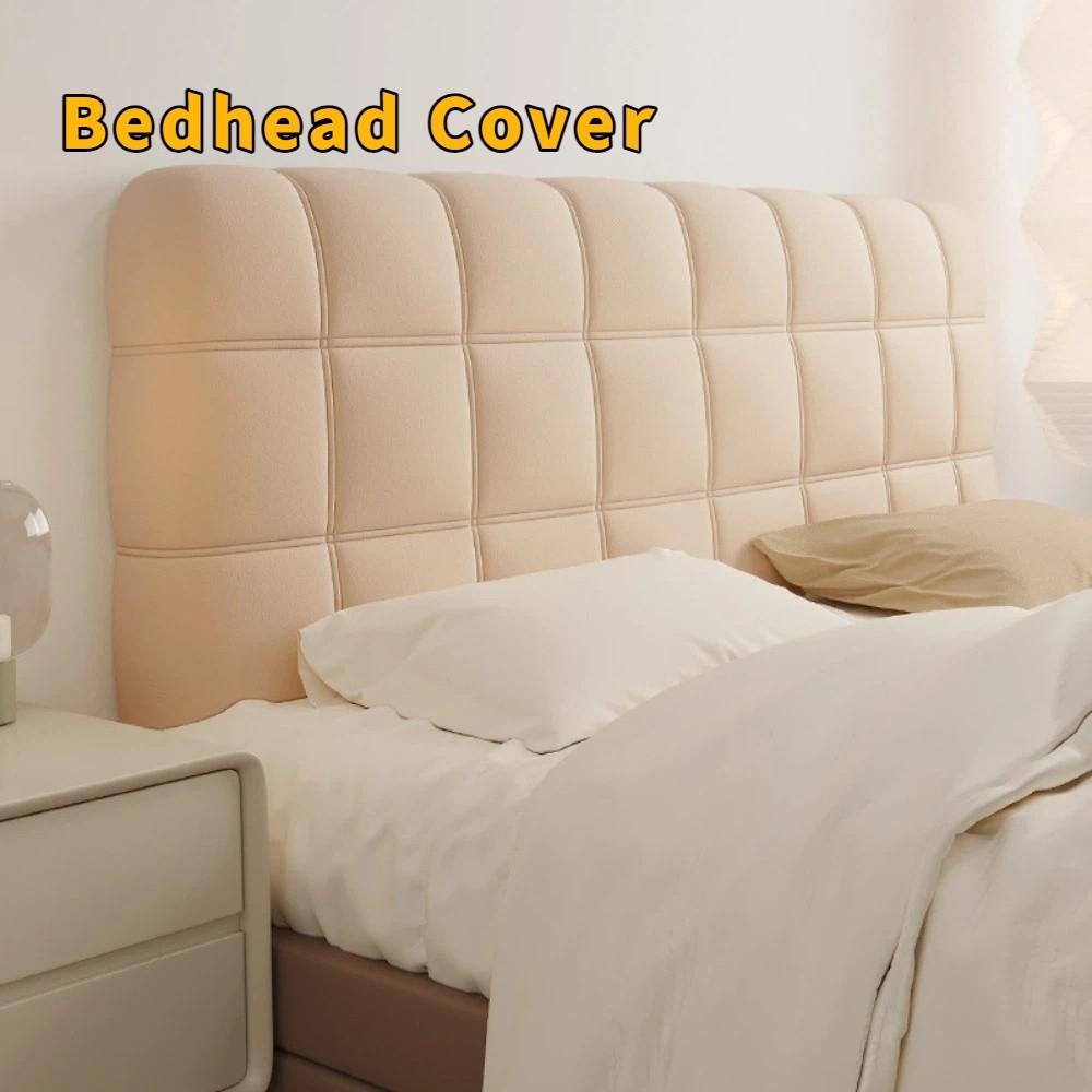 Thickened Bedhead Cover Solid Color Soft Headboard Cover All-inclusive Washable Bed Back Cover Anti-collision Protection