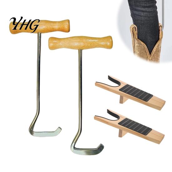Pregnant Women Shoe Tool Boot Jack with Long Handle, Easy Removal Portable Shoehorn, Non-slip Grip Entryway Organizer Sturdy Iron Construction
