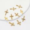 Wholesale 4Pcs Mini Rhinestone Cross Casting Charms Stainless Steel Jewelry Making Earring Pendant Necklace DIY Findings