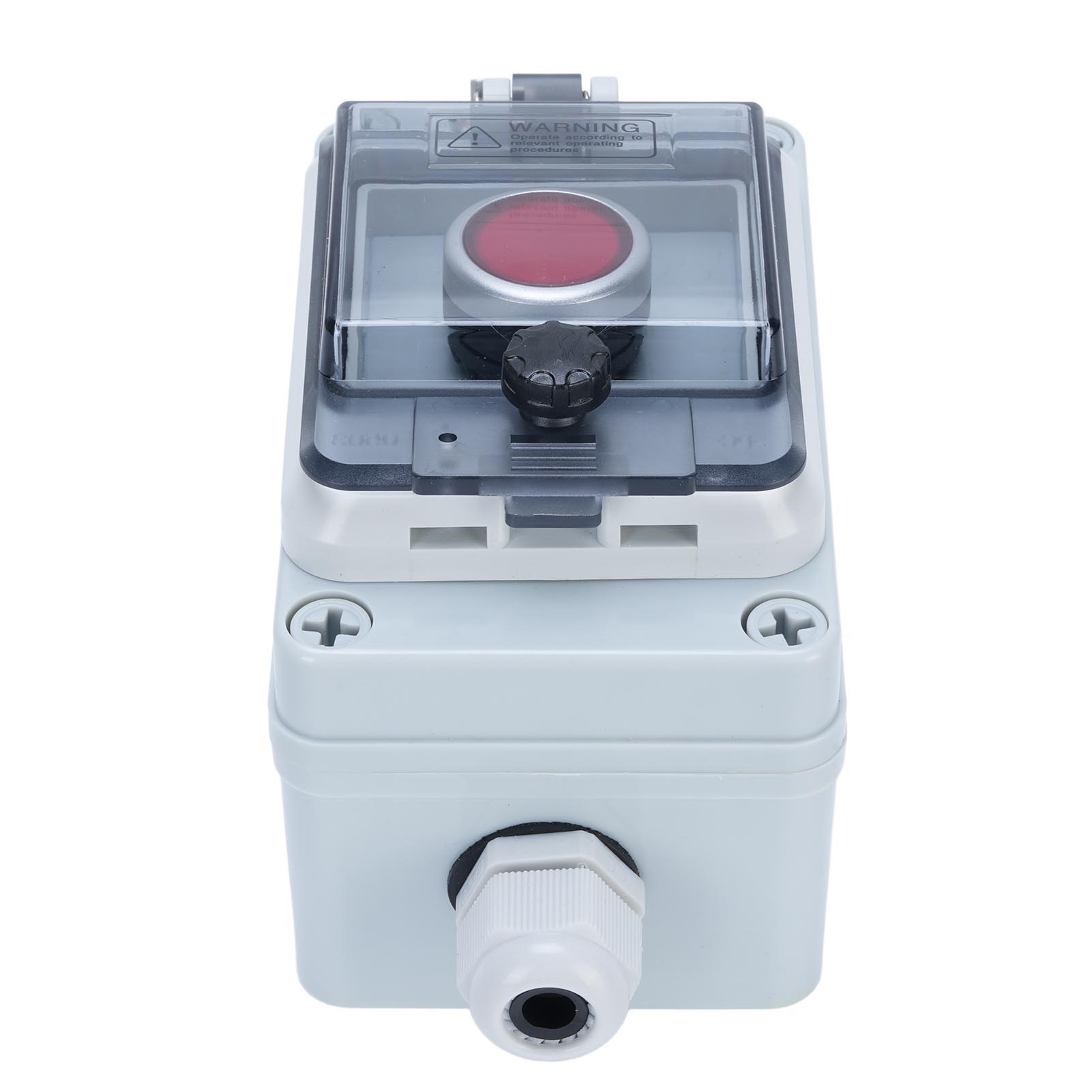 

Button Switch Outdoor Water Proof Box IP67 Red Emergency Stop Prevent Misoperation with Protective