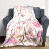 1pc Floral Butterflies Lightweight Flannel Blanket, Comfortable and Warm Blanket, for Office and Camping Sofa Bed, Livingroom176