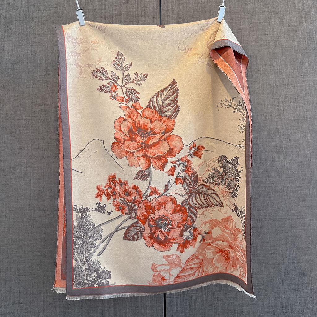 Cashmere Soft Warm Fringe Pashmina Shawl New Luxury Brand Two-Sided Jacquard Scarf Pashmina Winter Coldproof Windproof Blanket