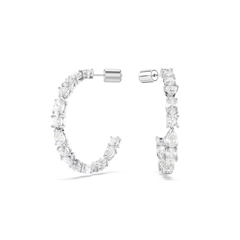 Swarovski Solid Color Decoration Mesmera Cubic Zirconia Rhodium Plated Earrings Women s Silver 5672834