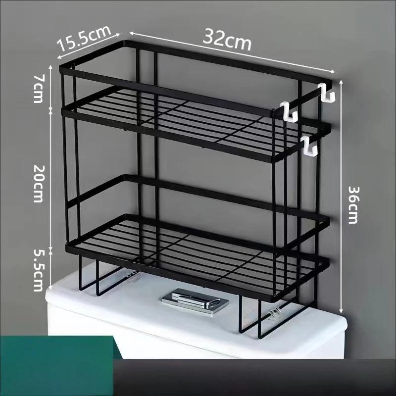 Multi-functional Wall-mounted Toilet Storage Rack Bathroom Perforation-free Storage Rack Bathroom Washstand  Shower Organizer