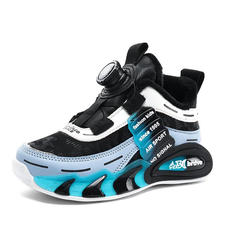 Children Shoes Winter Cotton Sneakers for Kids Waterproof PU Leather Sports Shoes Boys Girls Casual Shoes 2024 New Trend Sneaker
