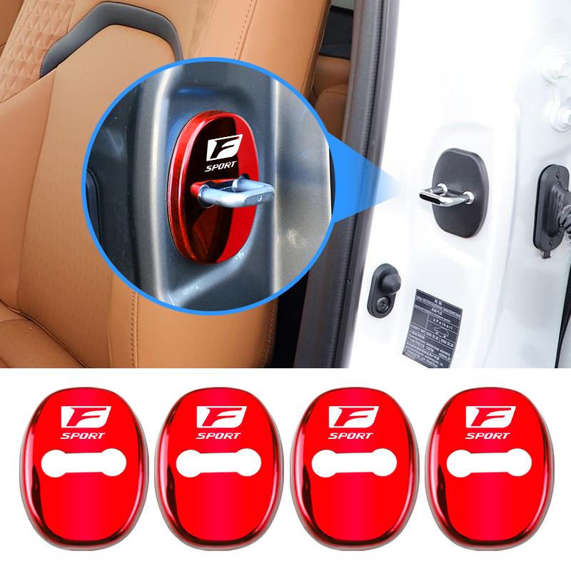 4Pcs Car Door Lock Protect Cover Auto Emblem Rust Proof Cover For Lexus GS IS LS500h ES260 ES300h RX350h NX260 UX260 LM RZ450e