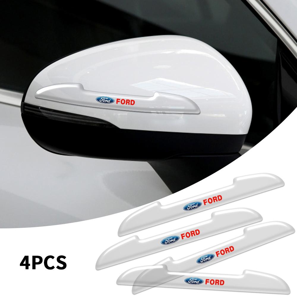 MWYJ5 4pcs Car Door Edge Anti-collision Stickers Emblem Protector Strips Auto Accessories For Ford Mustang Focus Fiesta Fusion Mondeo