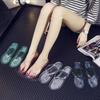 Strand Flip-Flops Damen Zehentrenner Sandalen Sommer Jelly Schuhe Mädchen Durchsichtige Slides Einfarbig Mode PVC Flach Rutschfeste Hausschuhe