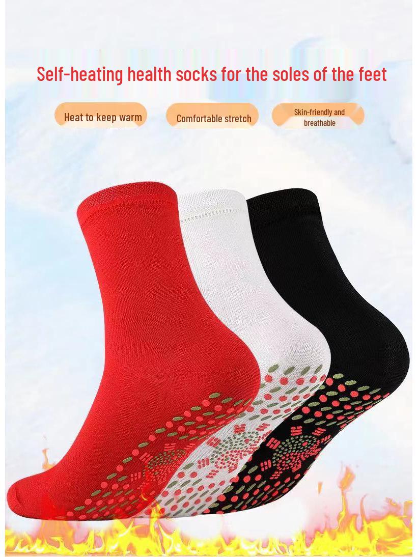 

Mugwort Tourmaline Warming Massage Socks – Anti-Cold, Sweat-Absorbent Mid-Calf Cotton Socks One Size