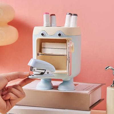 Niedlicher Cartoon Schwein Stifthalter Mehrfachfach Schreibtischorganizer mit Schublade Multifunktionaler Kosmetik Make-up Pinselhalter für Zuhause Büro Schulsachen